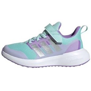 adidas Fortarun 2.0 Cloudfoam Elastic Lace Top Strap Schoenen, uniseks uniseks, Semi Flash Aqua Silver Met Orchid Fusion, 38 2/3 EU