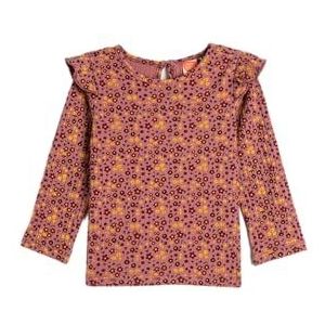 Koton Babygirls T-shirt met lange mouwen en ronde hals en bloemenprint, Roze design (2d5), 9-12 Maanden