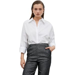 Koton Oversized basic shirt met lange mouwen voor dames, Off White (001), 42
