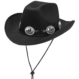 WIDMANN Volwassen Mens zwarte Dallas Cowboy hoed met westerse band