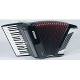 Hohner Bravo Line Facelift III chromatisch piano-accordeon met tas 96 bas. zwart