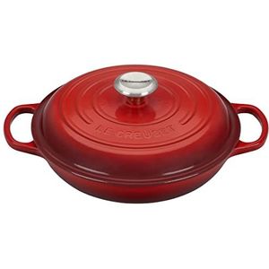 Le Creuset Signature Gietijzeren Professionele Kookpan, 2 L, Geschikt Voor Alle Warmtebronnen, Inclusief Inductie, Kersenrood, 35,2 x 27,8 x 11,9 cm