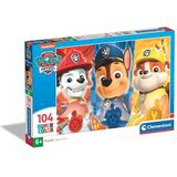 Clementoni Paw Patrol Supercolor Patrol-104 stukjes kinderen 6 jaar, puzzel cartoons, Made in Italy, meerkleurig, 25769