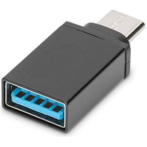 ASSMANN Elektronische USB C/USB A USB C USB A Black - kabeladapter/verloopadapters (USB C, USB A, Mannelijk/Vrouwelijk, Zwart, Nikkel, Polybag)