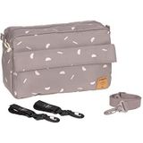 LÄSSIG Baby kinderwagenorganizer schoudertas kinderwagentas incl. kinderwagenbevestiging/casual buggy organizer bag blocks taupe