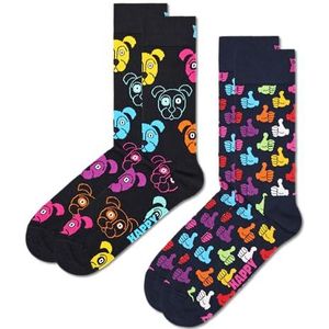 Happy Socks Kleurrijke en Leuke Sokken Socken 2-Pack Classic Dog Socks Maat 36-40