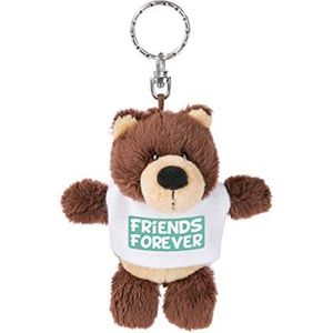 NICI 44711 sleutelhanger beer met T-shirt Friends Forever 10cm, bruin