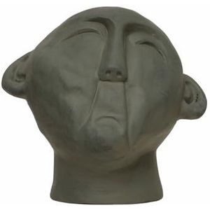 Bloomingville Handgemaakte terracotta buste borstomtrek, zwart, 17,5 cm L B x 15 cm H