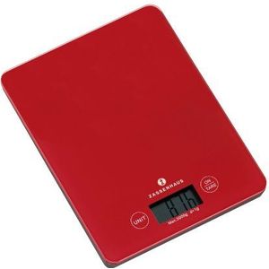 Zassenhaus - Digitale Keukenweegschaal - Rood - Tot 5 Kilogram - LCD-scherm