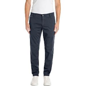Replay Benni X-Lite Plus Chino voor heren, regular fit, 088 Blauw, 27W x 32L
