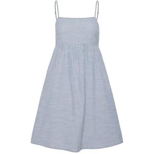 PIECES Pcapia damesjurk met korte strap, Coronet Blue/Stripes: helder wit, M