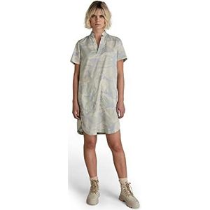 G-STAR RAW Millery V-hals shirt Dress SS damesjurk, meerkleurig (Whitebait Woodland Camo C317-D213), S