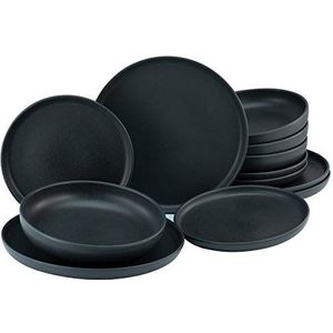 CreaTable, 22979, serie uno black, serviesset, bordenset 12-delig