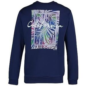 Trendyol Sweatshirt - Wit - Regular, Donkerblauw, L