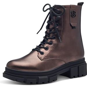 s.Oliver Dames Lace Boot Flat 5-25214-41 Enkellaarsjes, Brons metaal, 42 EU