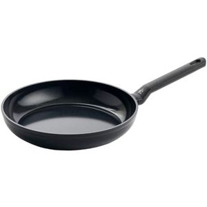 BK Easy Ceramic Keramische Antiaanbakpan Koekenpan 28 cm, PFAS-vrij, Geschikt voor alle Kookplaten Inclusief Inductie, Ovenbestendig tot 160˚C, Blijf Koel-Handgreep, Vaatwasmachinebestendig, Zwart