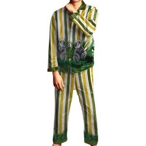 Satijnen pyjama voor heren, nachtkleding, loungewear, M