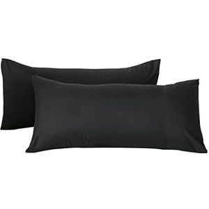 Good Nite Kussensloop 100% microvezel kussensloop, dubbelpak, kussensloop, kussensloop, superzachte kussensloop, set van 2 kussenslopen (40 x 80 cm) (zwart)