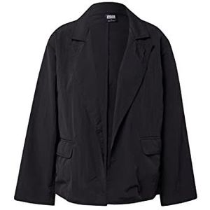 Urban Classics Dames blazer in oversized look, dames oversized Crinkle nylon blazer, zwart, maten XS - 5XL, zwart, 3XL