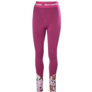 Helly Hansen Dames LIFA Merino Midweight Graphic Base Layer Broek, 663 Magenta 2.0 Bloemen Aop, XS