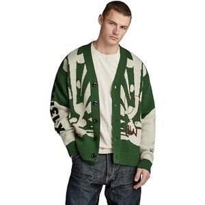 G-STAR RAW Heren Holiday Cardigan Loose Knit Sweater, groen (Deep Nuri Green D24227-d514-8887), S