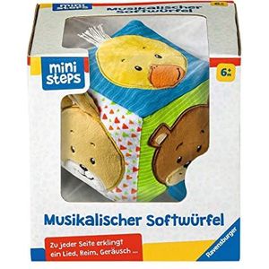 Ravensburger ministeps 4162 Musical Soft Cube - Activiteitenkubus met muziek en geluiden, speelgoed voor motoriek, babyspeelgoed vanaf 6 maanden