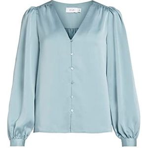 Vila Dames Viellette V-hals L/S Shirt/Su-Noos Blouse, Tourmaline, 34