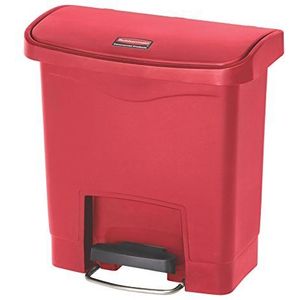 Rubbermaid Commercial Products 1883563 Step-On afvalbak, hars, pedaal aan voorkant, 15 liter - rood