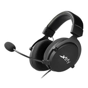 Xtrfy H2, professionele gamingheadset, geoptimaliseerd voor e-sports, extra grote oorkussens met memory foam kussentjes, afneembare microfoon, gevlochten kabel, Zwart