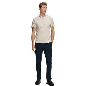 SELETED HOMME Slhslim-Toulouse Detail Ss Polo Noos Poloshirt voor heren, Pure kasjmier/Detail: melange, XL