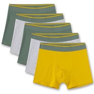 Sanetta Tieners jongens onderbroek shorts geweven band 5-pack katoen, mos, 140 cm