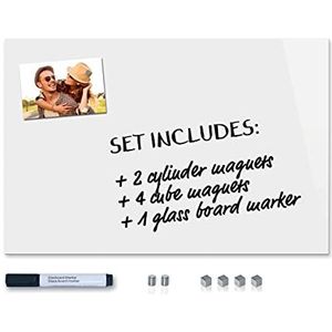 Be!Board Glas-magneetbord Board + accessoireset. wit