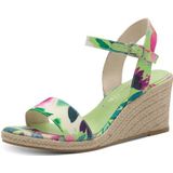 Sandalen - Multicolor - Textiel - Sleehak 7,5 cm