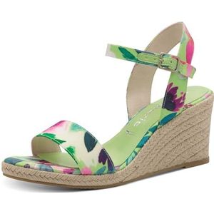 Sandalen - Multicolor - Textiel - Sleehak 7,5 cm