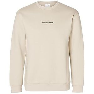SELECTED HOMME Sweatshirt voor heren, geborduurd, havermout, XL