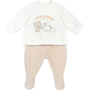 Chicco Hoofddeksel en beenkappen, pyjama voor kinderen en pasgeborenen, uniseks kinderen, Natuurlijk., 12 Maanden