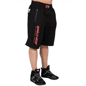 Gorilla Wear - Augustine Old School Shorts - zwart/rood - bodybuilding sport dagelijks gebruik vrije tijd met logo opdruk licht en comfortabel voor optimale beweging
