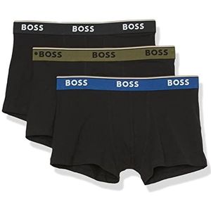 BOSS Hugo heren 3-pack katoenen stretch onderbroeken met opvallend logo zwembroek, zwarte olie, large, Zwarte olie., L