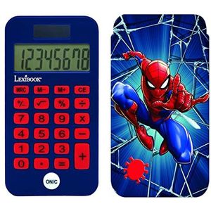 Lexibook - Marvel Spider-Man zakrekenmachine, klassieke en geavanceerde functies, beschermende harde kaft, werkt op batterijen, blauw/rood, C45SP