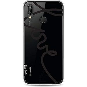 P20 Lite telefoonetui, dunne TPU-hoes. Schokdempende en krasbestendige cover voor Huawei P20 Lite - Written Love Black - Casetastic