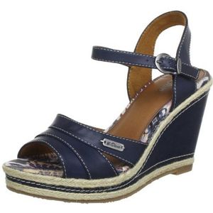 s.Oliver Casual sandalen voor dames, Blauw Blau Denim 802, 38 EU