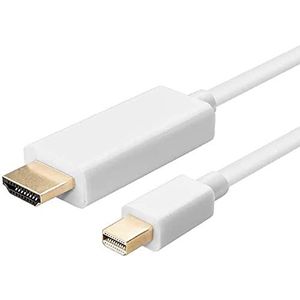 Tec-Digi 4K Mini DisplayPort DP naar HDMI-kabel, vergulde 1.8M HDTV Adapter Converter, ondersteunt Thunderbolt voor Apple Mac, MacBook Air Pro, iMac