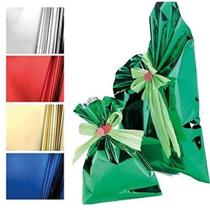 PNP – 50 enveloppen cadeau in PPL metaal glanzend 20 x 35 cm blauw zonder envelop zelfklevend