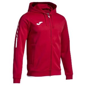 Joma - Heren sweatshirt - Olympiade - capuchon - ritssluiting, Rood, XXL