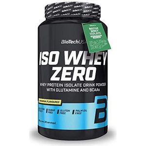 BioTechUSA Iso Whey ZERO, Lactose-, gluten- en suikervrij premium wei-eiwitisolaat, 908 g, Banaan