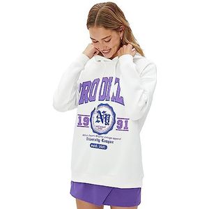 Koton Hoodie voor dames, lange mouwen, geribbeld, ecru(010), M