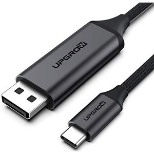 UPGROW USB-C naar DisplayPort-kabel - 4K @60Hz 4FT voor thuiskantoor, USB-C naar DP-kabel, compatibel met MacBook Pro/Air, iPad Pro met USB-C-poort laptops/telefoons