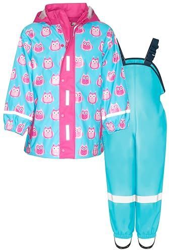 PLAYSHOES Functioneel pak 'Eulen'  turquoise / pink / rosa / zwart