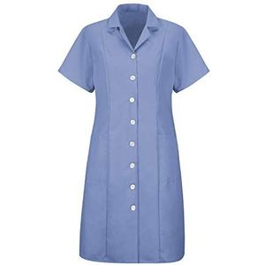 Red Kap Dames Red Kap® dames korte mouw knoop Front jurk korte mouw werkjurk, Lichtblauw, XXL