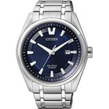 Citizen Heren horloges analoog Eco-Drive, Solar 32003249, zilver/blauw, Eén maat, armband